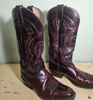 Hand Made Black Cherry Western Cowboy Boots
